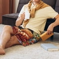thumbnail image 2 of Daiia Sleeping Cat Flowers Mens Woven Stretch Pajama Short,Short Pajama Pants-Large, 2 of 7