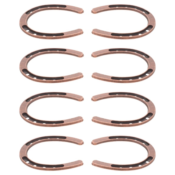 COMPUKAS 8Pcs Rustic Metal Horseshoe Decoration Coffee Color for Western Themed Home