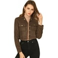 thumbnail image 1 of INSPIRE CHIC Veste Moto Courte en Faux Suède à Col Rabattu pour Femmes, 1 of 6