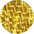 thumbnail image 1 of Ahgly Company Indoor Round Abstract Yellow Modern Area Rugs, 7' Round, 1 of 4