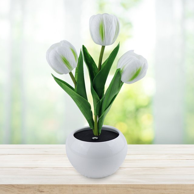 Lámpara de mesa de tulipán LED Luz de escritorio de cabecera segura para decoración de cafetería (B) Ehuebsd Para estrenar