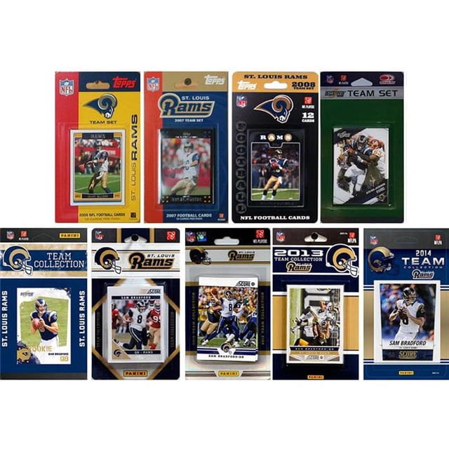 CandICollectables RAMS914TS NFL St. Louis Rams 9 Different Licensed Trading Card Team Sets