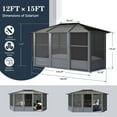 thumbnail image 3 of Hommow 12' x 15' Outdoor Hardtop Polycarbonate Roof Solarium Sunroom Aluminum Frame Permanent Tiny House for Patio, 3 of 10