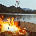 thumbnail image 3 of Hanging Pot Rack Bonfire Camping Outdoor Tripod Hanger Material Black Matte Surface Frosting Adjustable Hook Campfire, 3 of 5