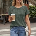 thumbnail image 3 of SUNBS Blouses for Women Crew Neck Casual Tunic Tops Short Sleeve Shirts Fashion Clothing, 3 of 8