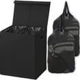 thumbnail image 1 of Cesta de ropa sucia doble Apuakthei con tapa y bolsas de ropa sucia extraíbles, color negro, 1 of 5