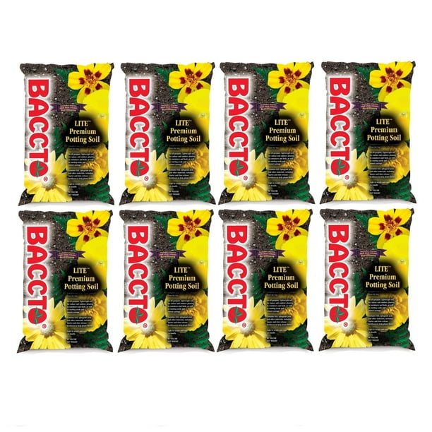 Michigan Peat 1420 Baccto Lite Premium Potting Soil, 20Quart, 8 Pack