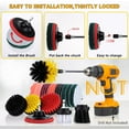 thumbnail image 4 of Drill Brush Attachment Set Multifunctional Nylon Cleaning Brushes with 6 Drill Brushes, 9 Scouring Pads, 3 Sponges, 2 Fabric Pads, 1 4-Inch Pad & 1 Extension, 4 of 6