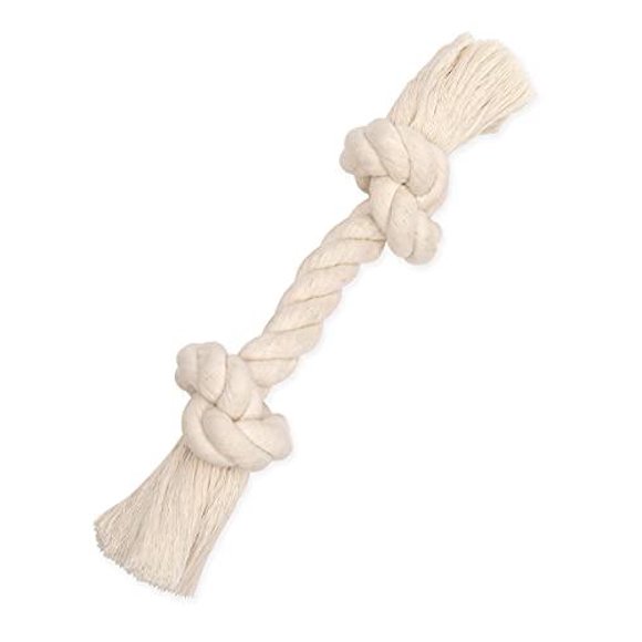 Mammoth Flossy Chews - 100 Per Cent Natural Cotton Rope Dog Toys - Interactive Tug of War Rope - Dog Chew Rope Flosses Teeth - Premium White Knot Dog Rope Toy