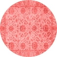 thumbnail image 1 of Ahgly Company Machine Washable Indoor Round Oriental Red Traditional Area Rugs, 8' Round, 1 of 4