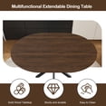 thumbnail image 5 of Miniyam Round Extendable Dining Table, Faux Marble Top with Yellow X-Shaped Steel Base, 43" to 59" Modern Kitchen Table for 4–6 People, White, 5 of 7