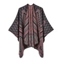 thumbnail image 1 of Hamky Coats for Women Fall Jacket Women's Shawl Wrap Patterns Printed Open Front Knitted Winter Thick Cardigans Sweater Ruana Cape Zip Up Jackets for Women Womens Jackets Casual Pink One Size, 1 of 3