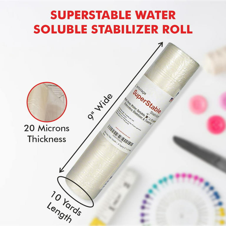 Water Soluble Stabilizer for Embroidery Topping Film 20 yd Roll, Clear Embroidery  Stabilizers for Machine Embroidery Stabilizer and Hand Sewing 