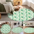 thumbnail image 6 of St. Patrick's Day Round Rug 6ft Washable Circle Kitchen Rugs Non Slip Spring Yellow Green Four-leaf Grass Large Area Rug Indoor Floor Carpet for Bedroom Living Room Home Office Dining Room Nursery, 6 of 7