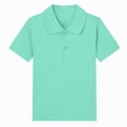 thumbnail image 4 of NIEWTR Boys Short Sleeve Polo Shirt Polo Lightweight Athletic for Hiking Running and Play（A01-Light Green,5-6 Years), 4 of 4