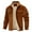 Brown, variant on Men's Long-Sleeve Corduroy Jacket with Lapel, Pockets and Single-Breasted Fleece-Lined Design for Warmth, Fashionable Casual Style, Fall and Winter Wear, and Holiday Events,Black,L