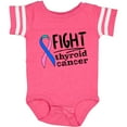 thumbnail image 3 of Inktastic Fight Thyroid Cancer Pink, Blue, Teal Ribbon Boys or Girls Baby Bodysuit, 3 of 5