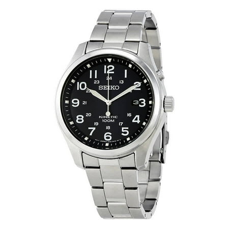 Mens Kinetic Black Dial - Kinetic Black Dial Stainless Steel Mens Watch SKA721