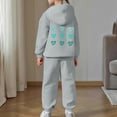 thumbnail image 7 of TOWED22 Girls Clothes Fall Winter Toddler Outfits Graphic Hoodie Sweatshirt + Sweatpants 2 Piece Set,Grey,4-5 Y, 7 of 7