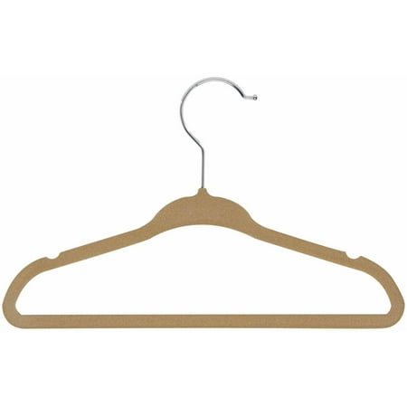 Honey Can Do Tan Velvet Touch Kids Hanger, 10pk