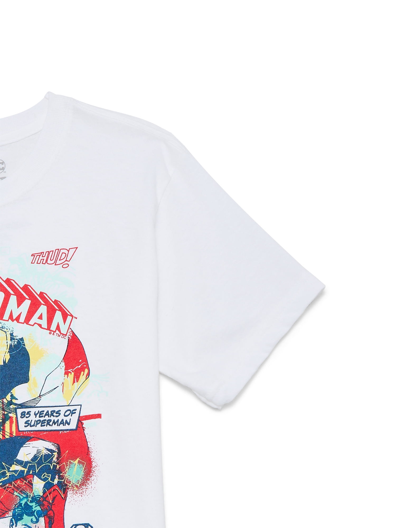 Superman Boys Cotton Graphic Tee with Short Sleeves, Sizes XS-2XL