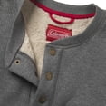thumbnail image 2 of Coleman Long-Sleeve Sherpa Lined Waffle Henley Shirts For Men (Shale Heather, Large), 2 of 5