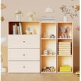 thumbnail image 6 of Baby Changing Table Dresser with Removable Nappy Tray, Lattice Cabinets - Wanan 6 Drawer Nursery Dresser, Diaper Changing Station for Nursery, Living Room (Nude Pink), 6 of 8