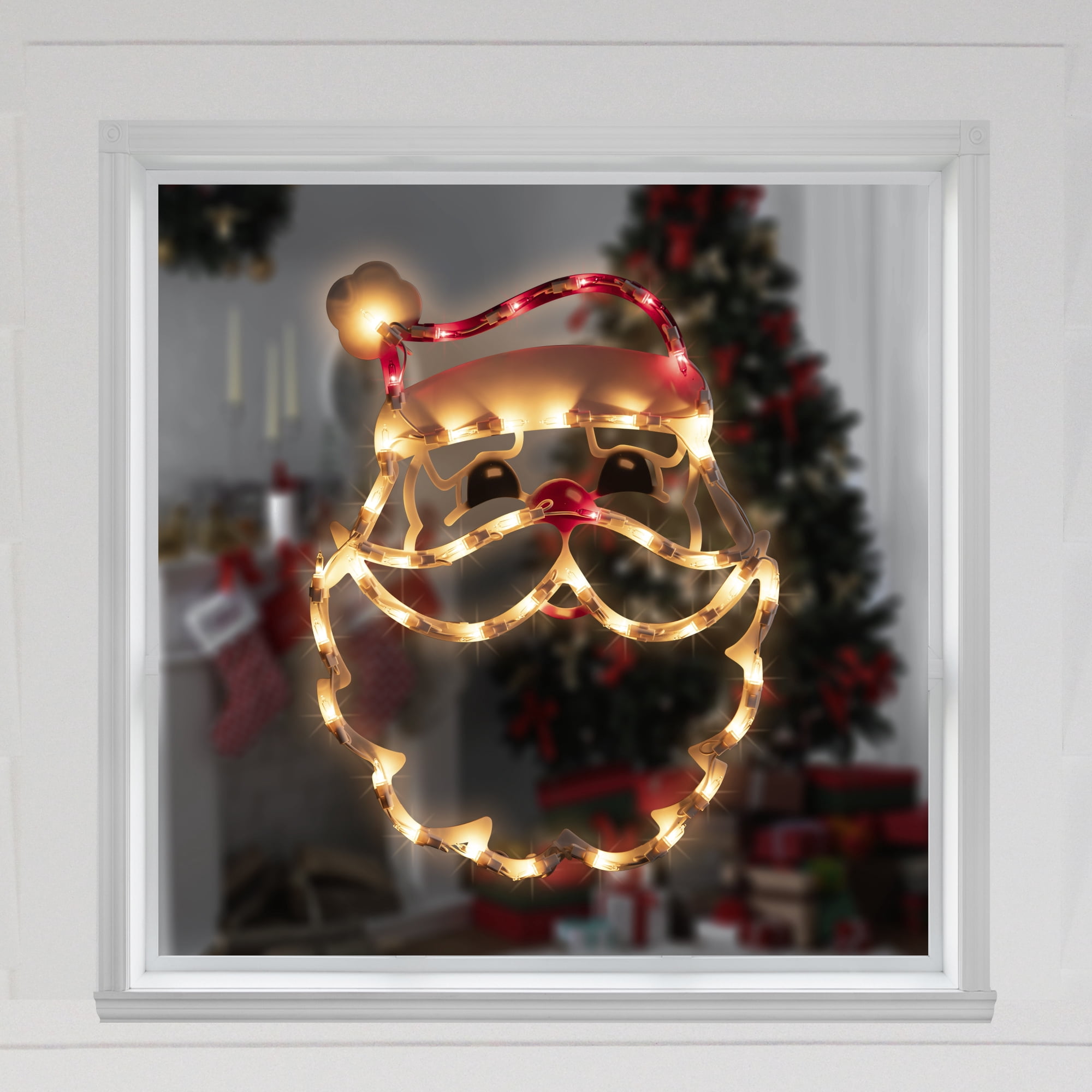 Northlight Lighted Santa Claus Christmas Window Silhouette - 17.5 Inch