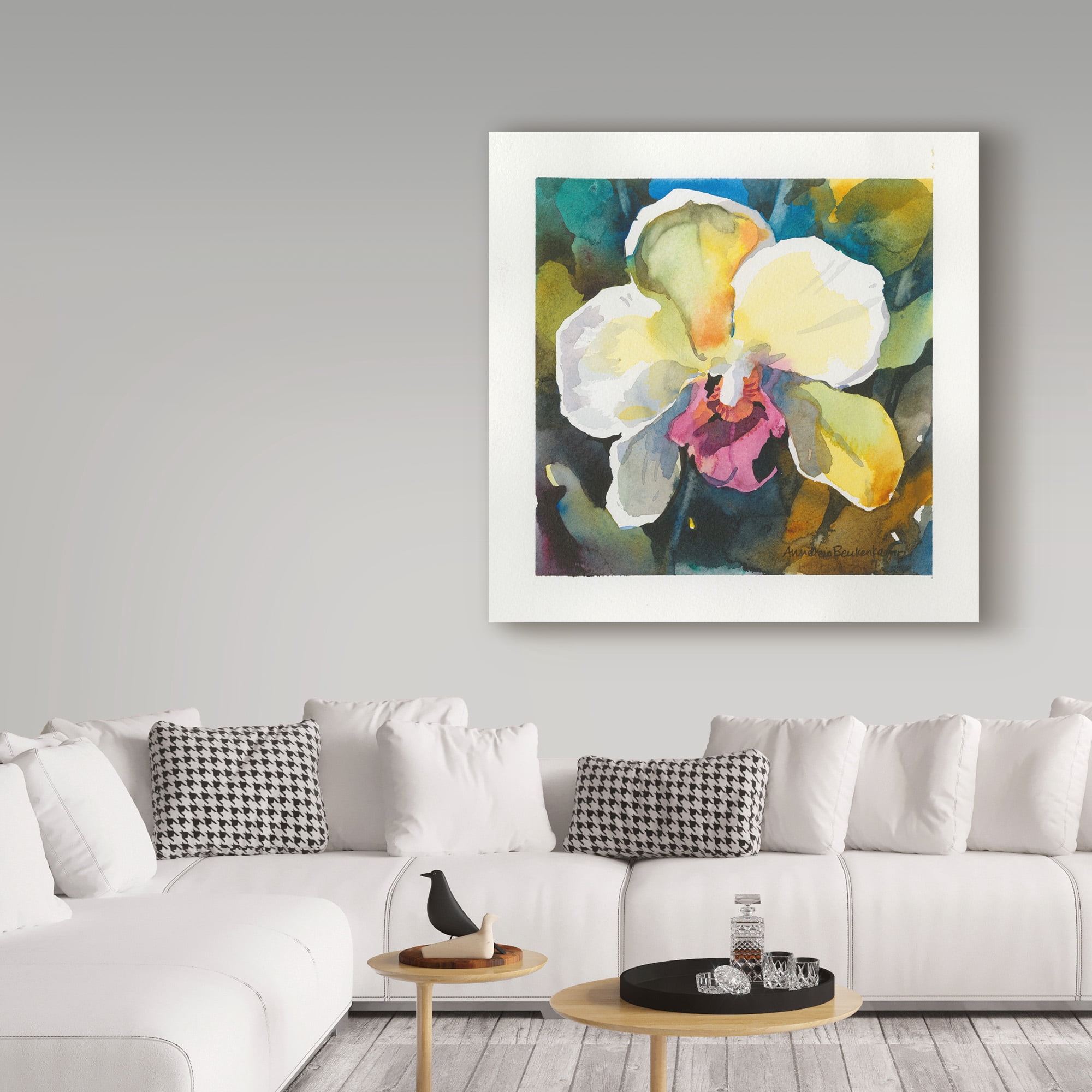 Trademark Fine Art 'Elegance White Pink' Canvas Art by Annelein Beukenkamp