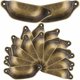 thumbnail image 1 of Set of 20 Vintage Shell Shaped Bronze Furniture Knobs - Iron Handles, with Screws, 1 of 5