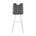 thumbnail image 6 of Arizona 26" Counter Height Bar Stool in Charcoal Faux Leather and Brushed Stainless Steel Finish, 6 of 10