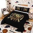 thumbnail image 2 of Erosebridal Drip Camo Baseball Bats Queen Comforter Set, Sport Bedding Comforter Set for Men and Boys, Black Reversible 3 Pieces, 1 Comforter and 2 Pillowcases, 2 of 6