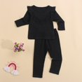 thumbnail image 3 of Girlâs  Solid Color Ruffles Long Sleeve Tops and Long Pants 2-7T, 3 of 10