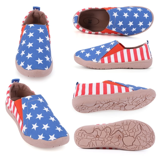 Zapatos Planos Sin Cordones 26586655666+ (38) Rojo Azul