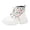 #2 White, variant on Ticikt Kids Leopard Print Ankle Boots, Lace Up Side Zipper Platform Non Slip Fashion Short Boots,Black