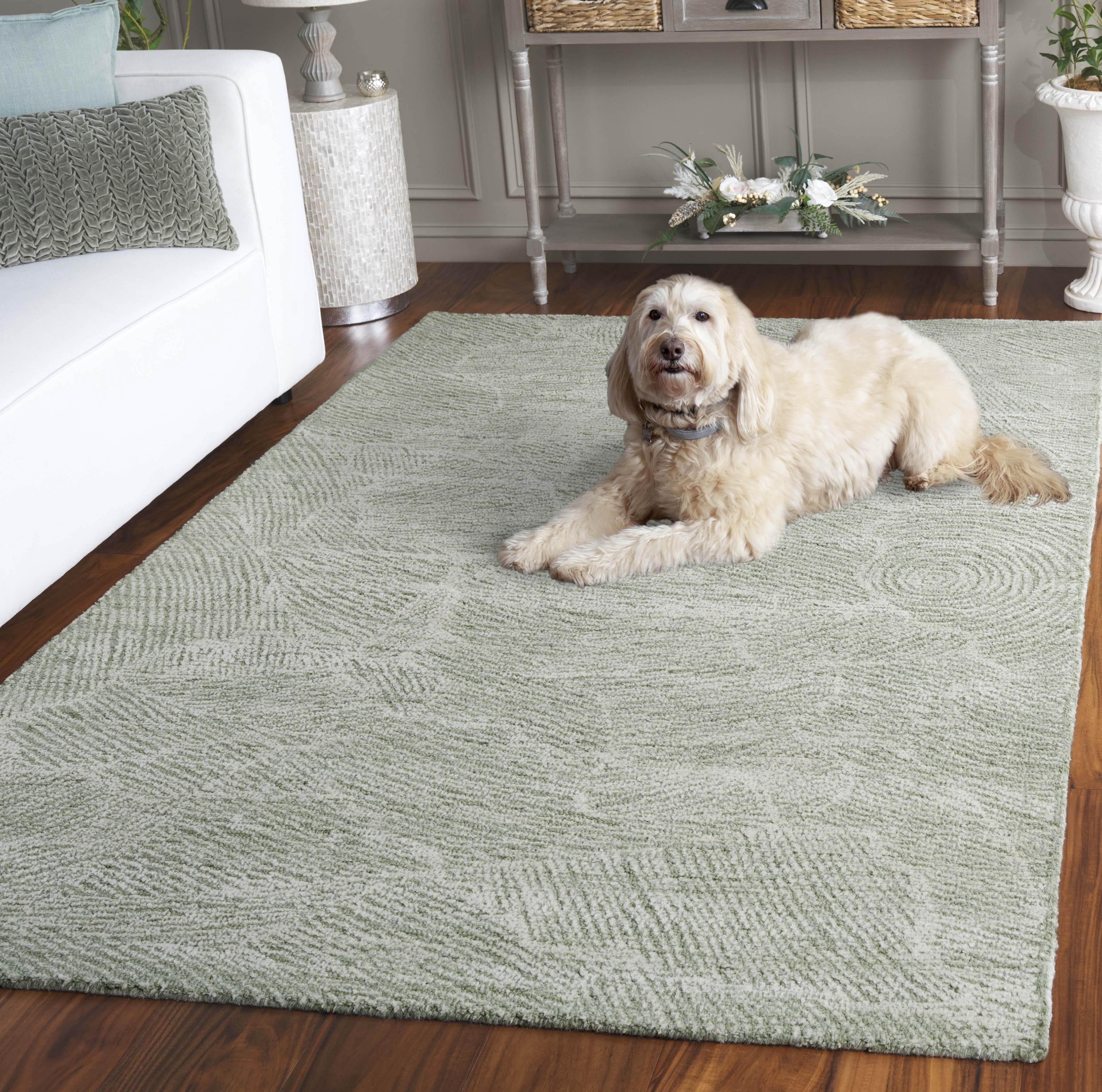 SAFAVIEH Metro Patricia Distressed Area Rug, Sage/Ivory, 8' x 10'