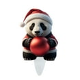 thumbnail image 1 of Pilas De Tierra Con Pandas Navideños Insertadas En El Jardín Artístico Decorado Con Coloridos Pandas Navideños. Decora El Jardín Para Navidad., 1 of 4
