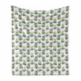 thumbnail image 1 of Cactus Soft Flannel Fleece Blanket, Watercolor Foliage Pattern Botanical Elements Floral Spring Season Blossoming Nature, Cozy Plush for Indoor and Outdoor Use, 70" x 90", Multicolor, by Ambesonne, 1 of 6
