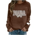 thumbnail image 2 of Women's Mama Graphic Crewneck Oversized Sweatshirt - Long Sleeve Fleece Bow Print Fall Winter Tops, 2 of 5