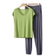 thumbnail image 2 of TaTaai Loose Fit Winter Sleepwear Women, Thick Warm Pajama Top with Pants, Solid Color Fleece Loungewear Set, Cozy Cold Weather Apparel Gift, 2 of 6