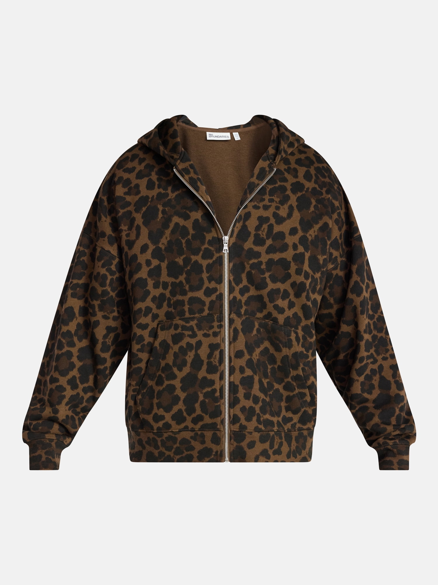 No Boundaries Zip Hoodie with Long Sleeves, Men's XS-4XLT