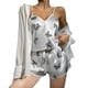 thumbnail image 2 of Conjunto de pijama con estampado de corazón sexy Conjunto de pijama de 2 piezas para mujer Pijama de satén de seda Top y pantalones cortos Conjunto de pijama de verano xuanjing unisex, 2 of 2