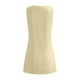 thumbnail image 4 of Vestido sin mangas de lino con cuello en V para mujer: básico de verano, color liso, corte ajustado, falda tipo chaleco., 4 of 5