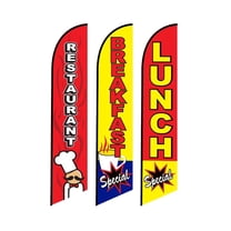 3 Swooper Flags Breakfast Lunch Special Open Restaurant Welcome