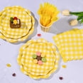 thumbnail image 4 of 175 Pcs Yellow Gingham Plates and Napkins Party Supplies-Yellow and White Scalloped Paper Plates Disposable Plaid Cocktail Napkin Checkered Dinner Party Set for Wedding Baby Shower（Serve 25 Guest）, 4 of 14