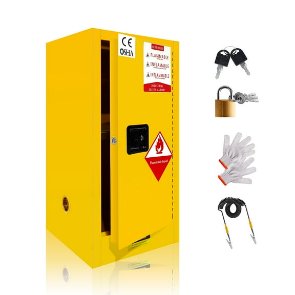 XiMeijiun 16 Gallon Flammable Storage Cabinet, 18'' x 18'' x 35'' Explosion Proof Cabinet, Thickening Titanium Steel Flammable Safety Cabinet, for Storage of Flammable Materials,