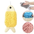 thumbnail image 2 of Tanuse Cute Fish Shaped Hand Towels 3-Pack Absorbent Microfiber Coral Fleece Bathroom Kitchen Towels Hanging Loop Lint-Free Quick-Dry Cute Animal Design Kids Decorative Home Microfiber Hand Towels, 2 of 8