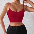 thumbnail image 2 of Tank Top For Women Summer Solid Color Spring Sexy Crop Strap Inner Camisole Vest Tshirts Outwear,Pink,S, 2 of 5