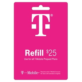 T-Mobile $25 Cell Service Prepaid Refill Direct Top Up (Email Delivery)