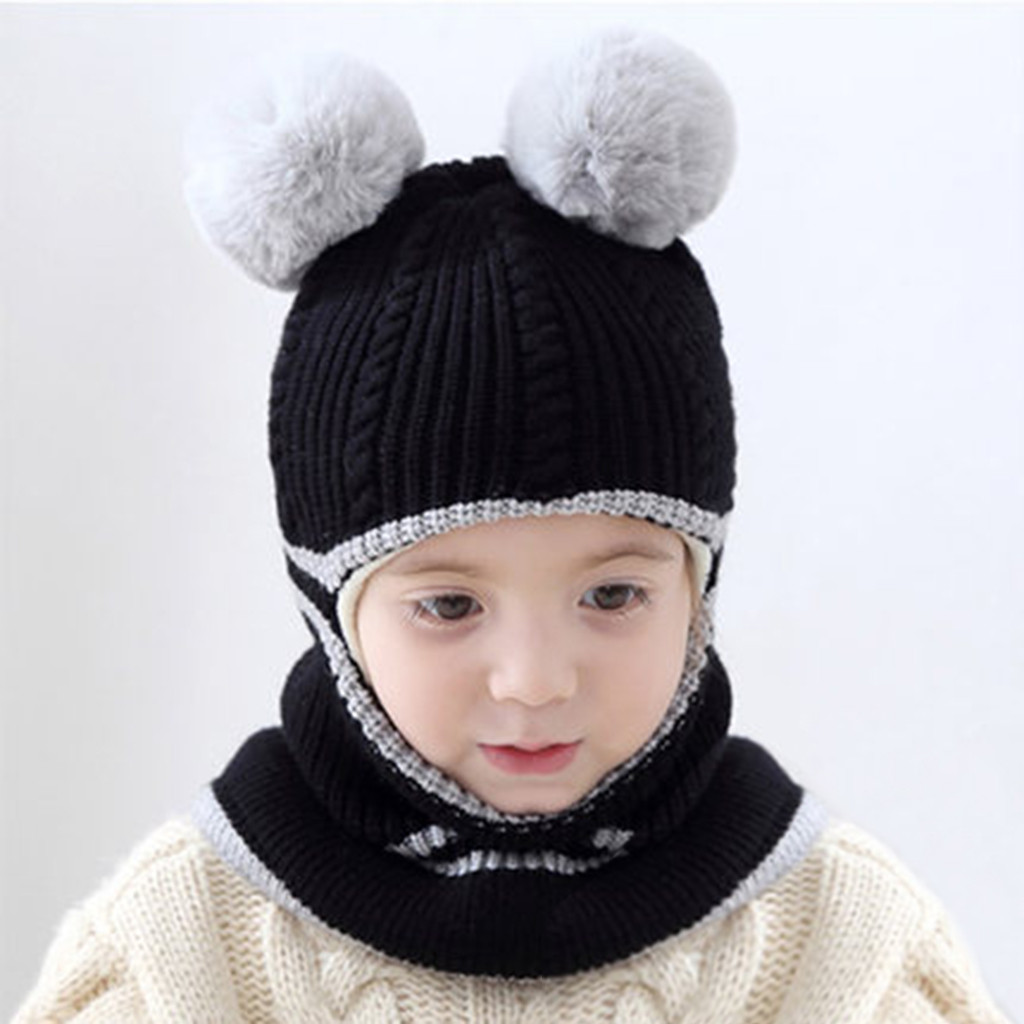 ショップ Toddler Kids Baby Pompon Winter Knit Warm Boys Crochet Girl Hat Beanie  Cap 財布、帽子、ファッション小物